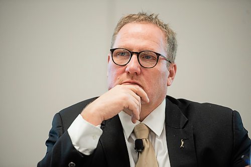 Mike Sudoma / Winnipeg Free Press
Minister Scott Fielding listens to questions from the audience during the 2022 Provincial Budget Consultation at the RBC Convention Centre Monday evening
November 29, 2021