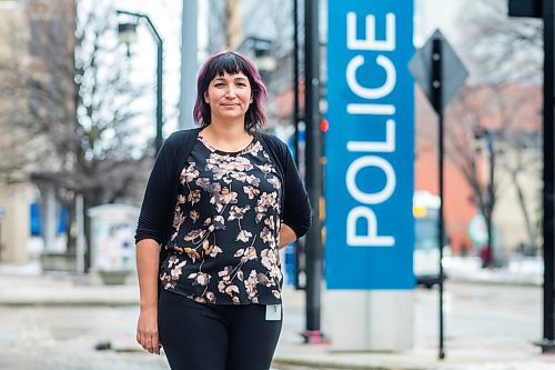 MIKAELA MACKENZIE / WINNIPEG FREE PRESS

Angie Tuesday, a newly hired MMIWG family support and resource advocate with the Winnipeg Police Service, poses for a portrait at police headquarters in Winnipeg on Wednesday, Dec. 1, 2021. For Kevin story.
Winnipeg Free Press 2021.