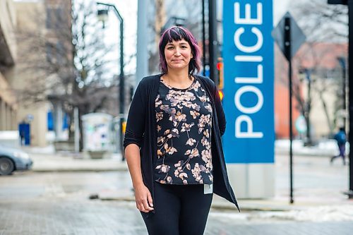 MIKAELA MACKENZIE / WINNIPEG FREE PRESS

Angie Tuesday, a newly hired MMIWG family support and resource advocate with the Winnipeg Police Service, poses for a portrait at police headquarters in Winnipeg on Wednesday, Dec. 1, 2021. For Kevin story.
Winnipeg Free Press 2021.