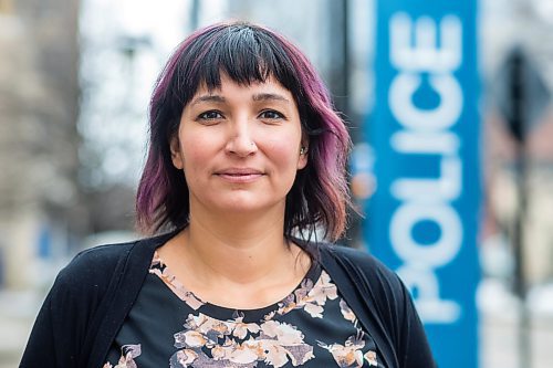 MIKAELA MACKENZIE / WINNIPEG FREE PRESS

Angie Tuesday, a newly hired MMIWG family support and resource advocate with the Winnipeg Police Service, poses for a portrait at police headquarters in Winnipeg on Wednesday, Dec. 1, 2021. For Kevin story.
Winnipeg Free Press 2021.