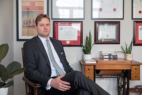 Portrait of Lawyer, Jeffery Hartman, inside his office on December 14, 2021
London, Ontario Canada 
Photographed by Lindsay Lauckner Gundlock for the Winnipeg Free Press 