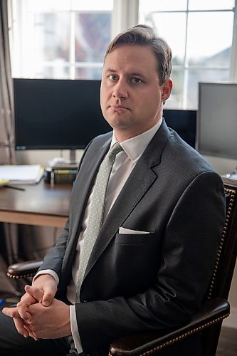 Portrait of Lawyer, Jeffery Hartman, inside his office on December 14, 2021
London, Ontario Canada 
Photographed by Lindsay Lauckner Gundlock for the Winnipeg Free Press 