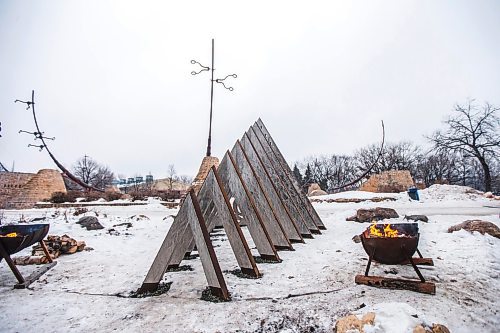 MIKAELA MACKENZIE / WINNIPEG FREE PRESS

Jaimie Isaac&#x573; new public art installation, The Eighth and Final Fire, at The Forks in Winnipeg on Wednesday, Dec. 15, 2021. For Al Small story.
Winnipeg Free Press 2021.