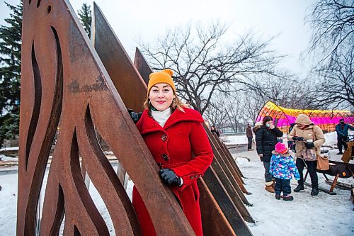 MIKAELA MACKENZIE / WINNIPEG FREE PRESS

Jaimie Isaac poses for a portrait at the formal opening of her new public art installation, The Eighth and Final Fire, at The Forks in Winnipeg on Wednesday, Dec. 15, 2021. For Al Small story.
Winnipeg Free Press 2021.