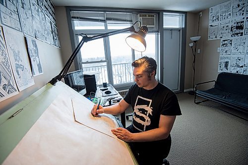 Mike Sudoma / Winnipeg Free Press
Comic Artist, Evan Quiring works on a sketch in his home studio for the 2nd issue of his comic series, Murder City Devil, which Quiring hopes to have released spring of 2022
December 19, 2021 