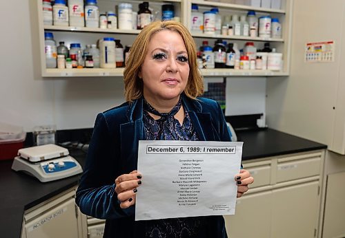 BU Professor and Dean of Science Bernadette Ardelli stand in her lab on Wednesday. (Chelsea Kemp/The Brandon Sun) 