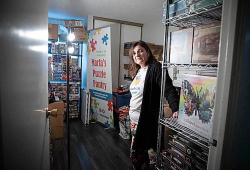 JESSICA LEE / WINNIPEG FREE PRESS

Marla Aronovitch, owner of Marla&#x2019;s Puzzle Pantry, is photographed on January 4, 2022 at her home in her &#x201c;pantry&#x201d; which contains her stock of puzzles. Before COVID-19, she started selling puzzles and her business really took off during the pandemic.

Reporter: Dave









