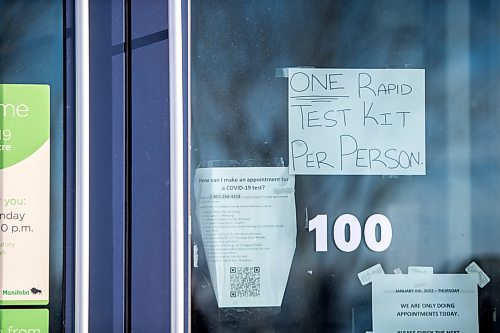 MIKAELA MACKENZIE / WINNIPEG FREE PRESS

Signage at the U of M COVID-19 testing site in Winnipeg on Thursday, Jan. 6, 2022. For Danielle story.
Winnipeg Free Press 2022.