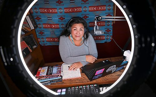 RUTH BONNEVILLE / WINNIPEG FREE PRESS

Reader Bridge - Auntie Up!

Portraits of  Kim Wheeler at home in her studio with her cat, Gazy.  Her cat  often likes to be in the studio with her while she is recording her podcasts and video casts. 

Story: For Monday Reader Bridge stories. Profile of Auntie Up! A newly launched Indigenous podcast described as &#x201c;a celebration of Indigenous women talking about important stuff.&#x201d;  The 10-episode podcast just wrapped up. Kim Wheeler from Sagkeeng FN is one of the hosts along with Jolene Banning.  The podcast is executive produced by Tanya Talaga. They discuss Indigenous-related topics and issues including MMIWG, lateral violence, politics and beading.

Reporter: Janine LeGal


Jan 6th,  2022
