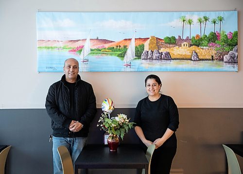 JESSICA LEE / WINNIPEG FREE PRESS

House of Taste restaurant owners Mamdouh Hanna (left) and Mariam are photographed on January 12, 2022 at their restaurant.









