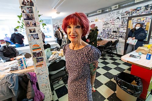 Daniel Crump / Winnipeg Free Press. Sandy Doyle, 68, owner of Blondie's Burgers, stands in the restaurant she has been running since 1969. January 15, 2022.