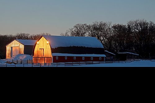 24012022
The setting sun reflects off a barn north of Brandon along Highway 10 on a clear Monday afternoon.  (Tim Smith/The Brandon Sun)