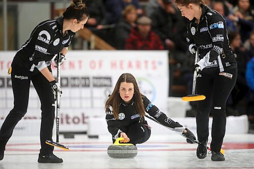 Brandon Sun 31012020

Tracy Fleury throws a stone during her teams match against Beth Peterson's team on the third day of the Manitoba Scotties Tournament of Hearts at the Riverdale Community Centre in Rivers on Friday. 

(Tim Smith/The Brandon Sun)