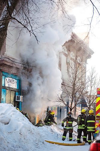 MIKAELA MACKENZIE / WINNIPEG FREE PRESS

Firefighters battle a fire at Portage Avenue and Langside Street in Winnipeg on Wednesday, Feb. 2, 2022. Standup.
Winnipeg Free Press 2022.