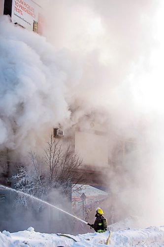 MIKAELA MACKENZIE / WINNIPEG FREE PRESS

Firefighters battle a fire at Portage Avenue and Langside Street in Winnipeg on Wednesday, Feb. 2, 2022. Standup.
Winnipeg Free Press 2022.