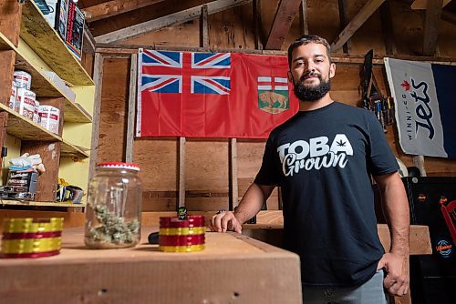 JESSE BOILY  / WINNIPEG FREE PRESS

Jesse Lavoie, who wants to grow his own cannabis is taking the provincial government to court, poses for a photo in his garage at his home on Thursday. Thursday, Aug. 27, 2020.

Reporter:Malak