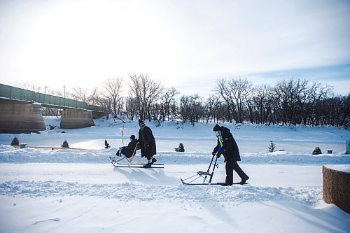 MIKAELA MACKENZIE / WINNIPEG FREE PRESS

Marilyn Ekelund, Swedish Association board member (seated, left), Anders Swanson of Trails Winnipeg, and Urban Ahlin, the Swedish Ambassador to Canada, go on a kicksledding jaunt around The Forks in Winnipeg on Thursday, Feb. 3, 2022. For Eva Wasney story.
Winnipeg Free Press 2022.