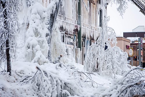 MIKAELA MACKENZIE / WINNIPEG FREE PRESS

The former location of the Celestial Church Of Christ - Redemption Parish, which was in the building destroyed by fire at Portage and Langside in Winnipeg on Thursday, Feb. 3, 2022. For John Longhurst story.
Winnipeg Free Press 2022.