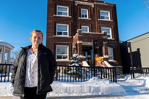 Brandon YWCA Executive Director Heather Symbalisty stands in front of Meredith Place Tuesday.(Chelsea Kemp/The Brandon Sun)