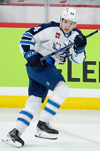 JOHN WOODS / WINNIPEG FREE PRESS
Manitoba Moose Ville Heinola (34) plays against the Texas Stars in downtown Winnipeg, Sunday, February 6, 2022. 

Re: McIntyre