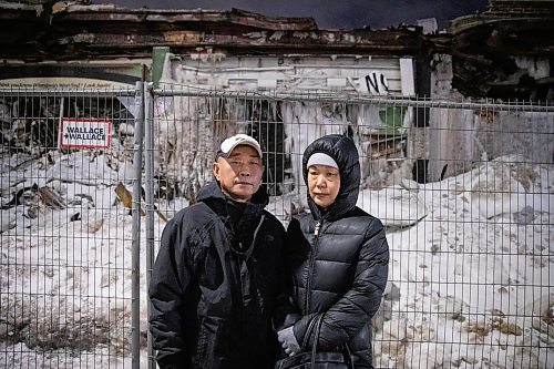 JESSICA LEE / WINNIPEG FREE PRESS

Min Soon Lee (right) and Young Ae Lee pose for a photo outside the convenience store they used to own on February 9, 2022. They worked in the store for 24 years. The building that housed the store was recently damaged by a fire on February 2, 2022. The building is covered with ice from the water the firefighters used to put out the flames.

Reporter: Ben






