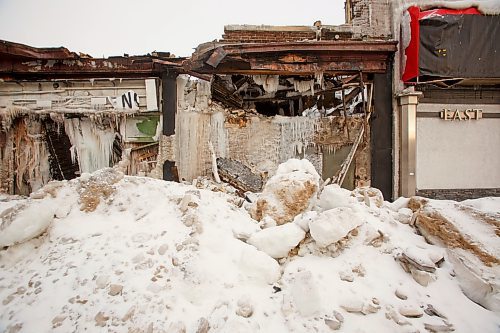 MIKE DEAL / WINNIPEG FREE PRESS
The destroyed store fronts of the Kirkwood Block at Portage Avenue and Langside Street.
Fire ripped through the structure at the beginning of February. 
See Ben Waldman story
220209 - Wednesday, February 09, 2022.