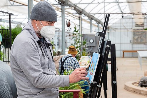 Painter Stephen Wiens and his fellow Artist Heart Friends host a painting demonstration at the Green Spot Home and Garden Saturday. The group of artists will be hosting demonstrations at the garden centre the third Saturday of each month. (Chelsea Kemp/The Brandon Sun)