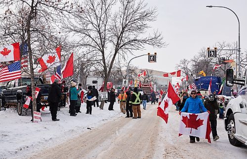 David Lipnowski / Winnipeg Free Press

Protesters attend the downtown freedom rally Saturday February 12, 2022 in downtown Winnipeg.