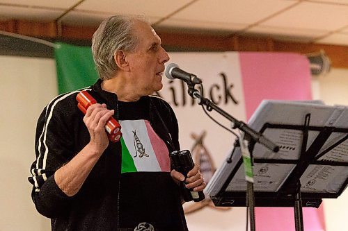 Daniel Crump / Winnipeg Free Press. Fred Dugdale, of the Celtic band Killick, sings as he performs with his bandmates at the Irish Association of Manitoba club in Winnipeg. February 12, 2022.