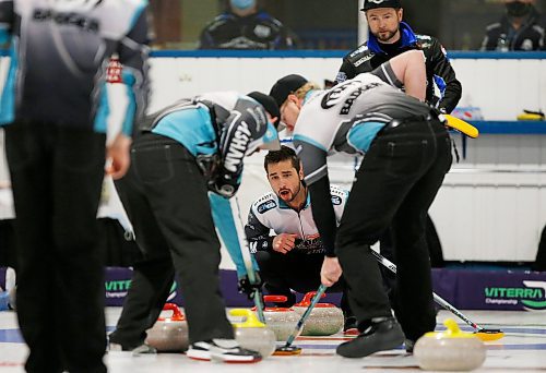 JOHN WOODS / WINNIPEG FREE PRESS
Colton Lott calls the shot as he plays Mike McEwen in the Manitoba Mens Curling Championship in Selkirk, Sunday, February 13, 2022. McEwen went on to defeat Lott.

Re: Allen
