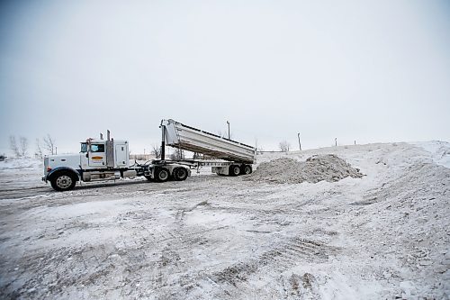 JOHN WOODS / WINNIPEG FREE PRESS
A truck dumps it&#x573; load at a city dump site on St James Tuesday, February 15, 2022. Lots of snow has fallen in Winnipeg.

Re: Pindera
