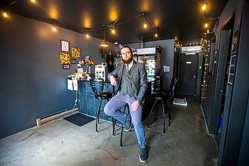 MIKAELA MACKENZIE / WINNIPEG FREE PRESS

Willows Christopher, co-owner of Shrugging Doctor Beverage Company, poses for a portrait in their tasting room in Winnipeg on Wednesday, Feb. 16, 2022. Shrugging Doctor is in major debt due to the pandemic, and Willows has personally financed the company.  For Gabby story.
Winnipeg Free Press 2022.