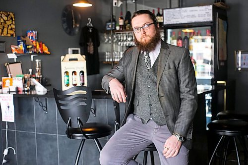 MIKAELA MACKENZIE / WINNIPEG FREE PRESS

Willows Christopher, co-owner of Shrugging Doctor Beverage Company, poses for a portrait in their tasting room in Winnipeg on Wednesday, Feb. 16, 2022. Shrugging Doctor is in major debt due to the pandemic, and Willows has personally financed the company.  For Gabby story.
Winnipeg Free Press 2022.