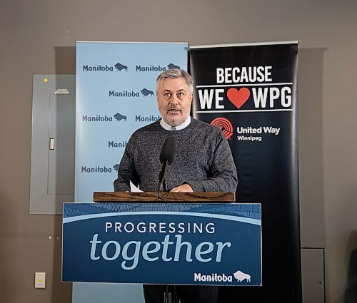 JESSICA LEE / WINNIPEG FREE PRESS

Ben Fry, chief operating officer, mental health and addictions at Shared Health, speaks at a press conference at River Point Centre on February 17, 2022.

Reporter: Erik
