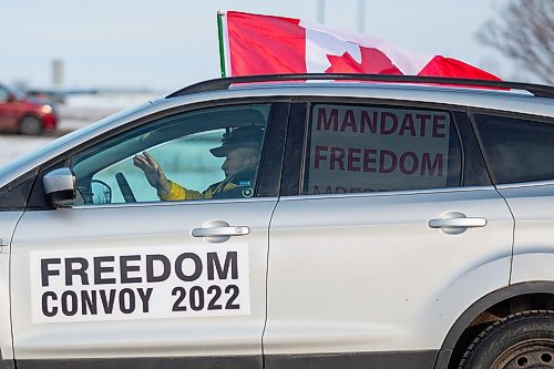 A convoy for freedom rolls out of Brandon Saturday morning. The protest was in support of truckers in Ottawa calling for an end to all public health measures. Manitoba Premier Heather Stefanson said at a press conference Friday proof of vaccine requirements will expire March 1 with masking mandates to follow on March 15. Capacity limits will be outright eliminated for outdoor gatherings and indoor spaces such as restaurants, gyms, libraries, casinos, movie theatres and other entertainment venues. The convoy departed Brandon and visited Carberry, Sidney, Austin, MacGregor, Portage la Prairie, Gladstone, Neepawa and Minnedosa. (Chelsea Kemp/The Brandon Sun)