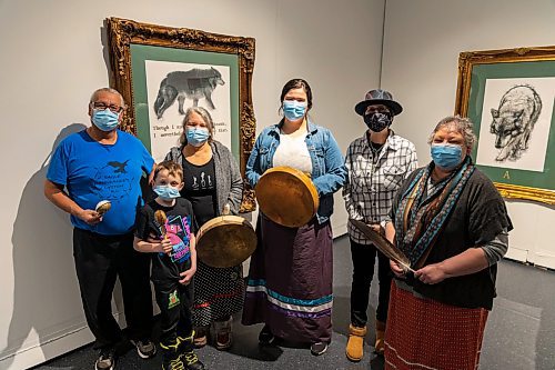 at the Art Gallery of Southwest Manitoba Thursday during the opening of artist Mary Anne Barkhouse&#x573; exhibit opimihaw. (Chelsea Kemp/The Brandon Sun)