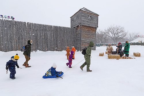 Daniel Crump / Winnipeg Free Press. Despite blizzard conditions some Winnipeggers bundled up to brave the elements and visit Festival du Voyageur on opening day. The Festival returns for the first time since prior to the pandemic. February 19, 2022.