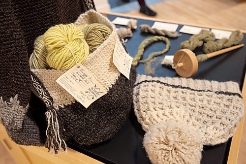 Mike Sudoma / Winnipeg Free Press
Various wool goods made by Modern Medieval on display at C2 Centre for Craft as part of the One Year Outfit Challenge put on by Pembina Fiber Shed and the C2 Centre for Craft Friday evening.
February 18, 2022