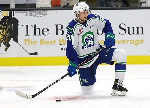 Swift Current Broncos forward Braeden Lewis has dealt with some setbacks in his second Western Hockey League season. (Perry Bergson/The Brandon Sun)
Oct. 16, 2021