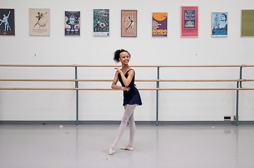 JESSICA LEE / WINNIPEG FREE PRESS

Bella Watkins, 14, is photographed at a Royal Winnipeg Ballet studio on February 22, 2022.

Reporter: Jen
