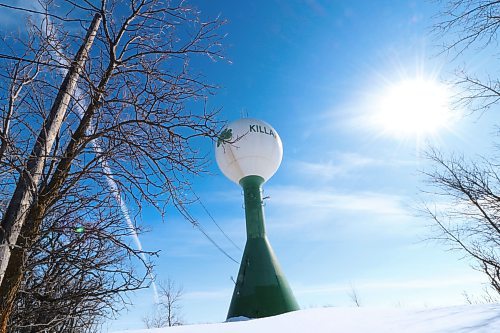 The iconic Killarney water tower features a clover, like many featured along with the shamrock iconography found across the community celebrating its Irish heritage. (Joseph Bernacki/The Brandon Sun)