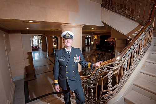 Mike Sudoma / Winnipeg Free Press
Commander of the HMCS Winnipeg, Doug Layton at the Fort Garry Hotel Tuesday afternoon while on an annual visit
March 15, 2022
