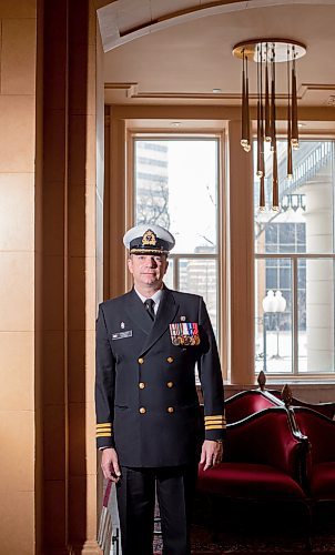 Mike Sudoma / Winnipeg Free Press
Commander of the HMCS Winnipeg, Doug Layton at the Fort Garry Hotel Tuesday afternoon while on an annual visit
March 15, 2022
