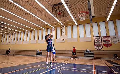Mike Sudoma / Winnipeg Free Press
St Mary Flames guard, Emilia Banmann takes a jump shot during practice at St Mary&#x2019;s Academy Tuesday evening.
March 15, 2022