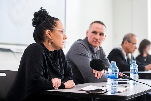 MIKAELA MACKENZIE / WINNIPEG FREE PRESS

Heather McCormick, chairperson of the Winnipeg Indigenous Executive Circle Education Committee, speaks at the State of Equity in Education report launch in Winnipeg on Wednesday, March 16, 2022. For Maggie story.
Winnipeg Free Press 2022.