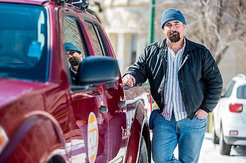 MIKAELA MACKENZIE / WINNIPEG FREE PRESS

William Belford, fleet manager for Peg City Car Co-op, poses for a portrait with the truck that had gas siphoned out of the tank in Winnipeg on Wednesday, March 16, 2022. For Erik story.
Winnipeg Free Press 2022.