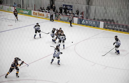 JESSICA LEE / WINNIPEG FREE PRESS

J.H. Bruns (gold) won the second game out of three against Coll&#xe8;ge Jeanne-Sauv&#xe9; 3-2 during the second finals game on March 16, 2022. The final game will determine the high school women&#x2019;s hockey team.

Reporter: Taylor


