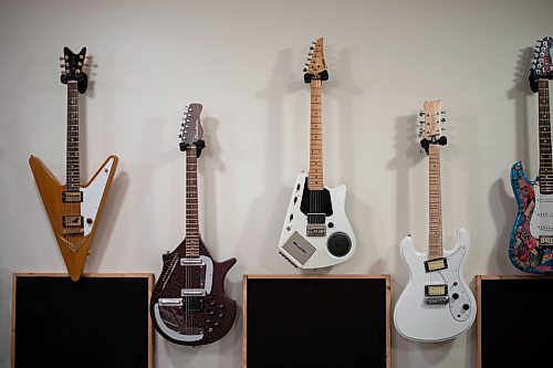 JESSICA LEE / WINNIPEG FREE PRESS

Steve Onotera&#x2019;s guitars are photographed in his home studio on March 18, 2022.

Reporter: Dave S.


