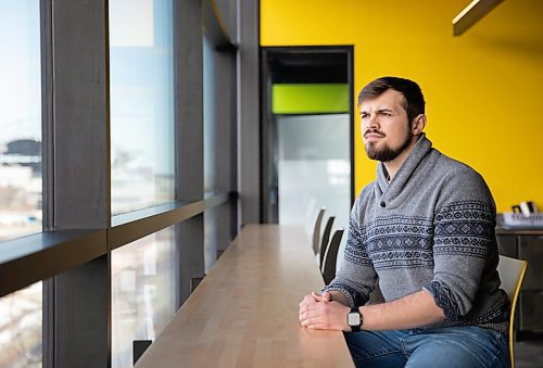 JESSICA LEE / WINNIPEG FREE PRESS

Ukrainian-born web designer Andriy Rudnyk poses for a photo on March 23, 2022 at his office at North Forge at University of Manitoba.

Reporter: Cody


