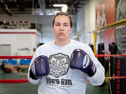 JESSICA LEE / WINNIPEG FREE PRESS

Sara Carter is the first president of the Kickboxing Association. She is photographed at Dave&#x2019;s Gym on March 25, 2022.


